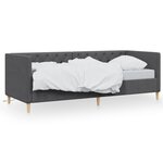 vidaXL Lit avec éclairage USB Gris foncé Tissu 90x200 cm