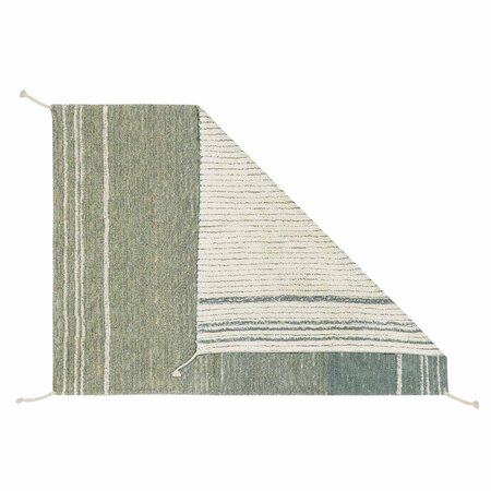 Tapis coton réversible - bleu et beige - 120 x 160 cm