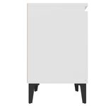 vidaXL Tables de chevet avec pieds en métal 2 Pièces Blanc 40x30x50 cm