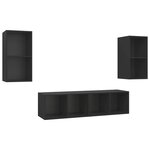 vidaXL Meubles TV muraux 4 Pièces Noir Aggloméré