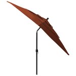 vidaXL Parasol à 3 niveaux avec mât en aluminium Terre cuite 2 5x2 5 m