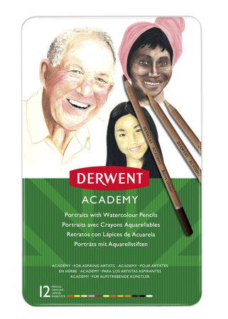 Crayons couleur aquarellables Derwent Academy x12 teintes chair