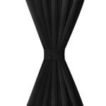 2 Pièces Rideau à Passant Micro Satin Noir 140 x 225 cm