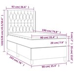 vidaXL Sommier tapissier avec matelas et LED Bleu 90x190 cm Tissu