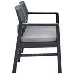 vidaXL Salon de jardin 4 Pièces avec coussins Plastique Anthracite