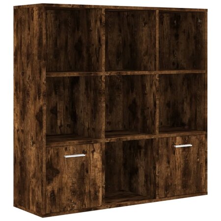 vidaXL Armoire à livres Chêne fumé 98x30x98 cm