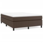 vidaXL Lit à sommier tapissier avec matelas Marron 140x200 cm