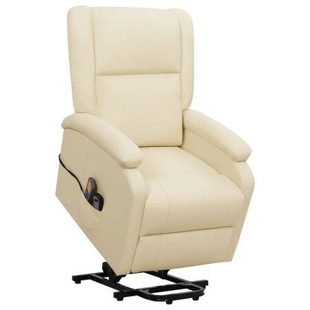 vidaXL Fauteuil de massage Crème Similicuir