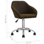 vidaXL Chaises pivotantes à manger lot de 4 marron foncé tissu