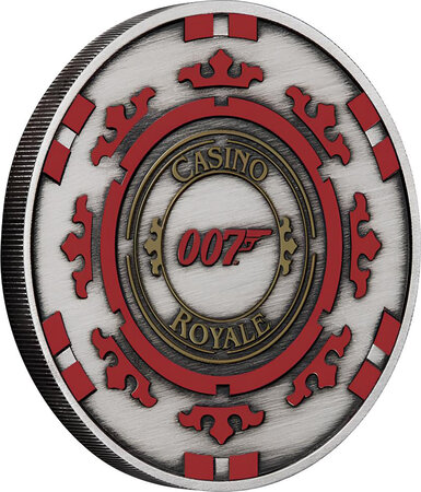 Pièce de monnaie en Argent 1 Dollar g 31.1 (1 oz) Millésime 2023 James Bond 007 CASINO CHIP