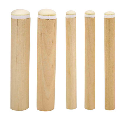 Tampons mousse manche bois diamètres assortis 5 pièces