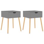 vidaXL Tables de chevet 2 Pièces Gris 40x40x56 cm Aggloméré