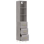 vidaXL Buffet haut Sonoma gris 34 5x34x180 cm Bois d'ingénierie
