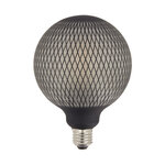 Ampoule déco led filament  aspect filet noir  g125  culot e27  4w cons. 2700k blanc chaud