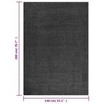 vidaXL Tapis shaggy à poils longs Anthracite 140x200 cm