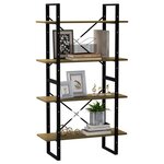 vidaXL Bibliothèque à 4 niveaux Marron 80x30x140 cm Bois de pin massif