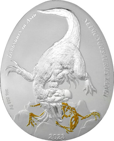 Pièce de monnaie en Argent 2 Dollars g 31.1 (1 oz) Millésime 2023 Dinosaurs in Asia NEIMONGOSAURUS