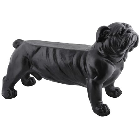 Esschert design banc de jardin bouledogue noir av14
