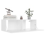 vidaXL Ensemble de meubles TV 4 Pièces Blanc Aggloméré
