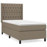 vidaXL Lit à sommier tapissier avec matelas Taupe 90x200 cm Tissu