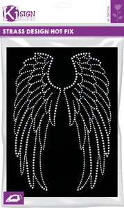 Transfert thermocollant clou et strass Aile d'ange 18x26cm