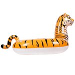 Bouée gonflable xxl chevauchable  piscine & plage  flotteur deluxe - tigre - 150x105x100cm