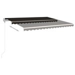 vidaXL Auvent manuel rétractable avec poteaux 4x3 m Anthracite