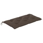 vidaXL Banc de jardin avec coussin taupe 112 cm Bois de teck massif