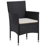 vidaXL Ensemble de salle à manger de jardin 5 Pièces Noir