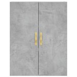 vidaXL Buffet haut Gris béton 69 5x34x180 cm Bois d'ingénierie