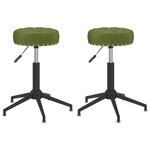 vidaXL Chaises pivotantes à manger lot de 2 vert clair velours