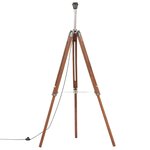 vidaXL Lampadaire à trépied Marron miel et blanc Bois de teck 141 cm