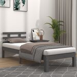 vidaXL Cadre de lit Gris Bois massif 100x200 cm