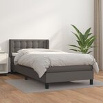 vidaXL Lit à sommier tapissier avec matelas Gris 80x200 cm Similicuir