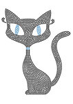 Transfert thermocollant clou et strass Chat 18 5x15 cm