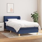 vidaXL Lit à sommier tapissier avec matelas Bleu 80x200 cm Tissu