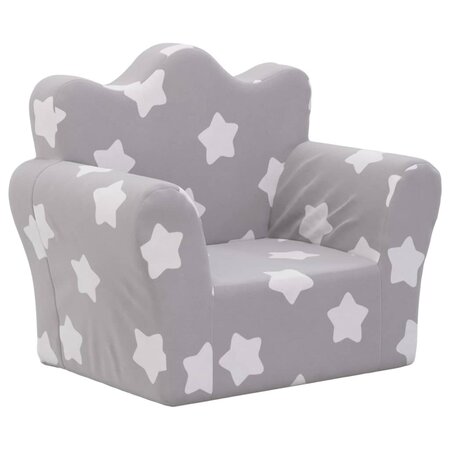 vidaXL Canapé pour enfants Gris clair avec étoiles Peluche douce