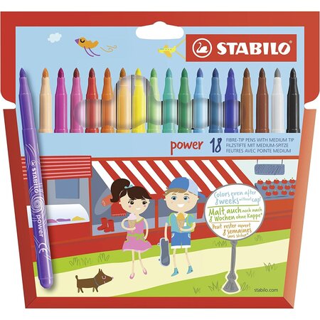 Etui de 18 feutres Feutres POWER Pointe Moyenne x 6 STABILO