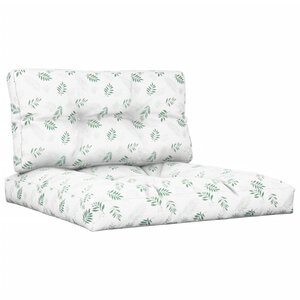 vidaXL Coussins de palette 2 Pièces motif de feuilles tissu