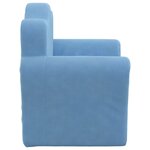 vidaXL Canapé pour enfants Bleu Peluche douce