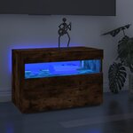 vidaXL Meubles TV 2 Pièces avec lumières LED Chêne fumé 60x35x40 cm
