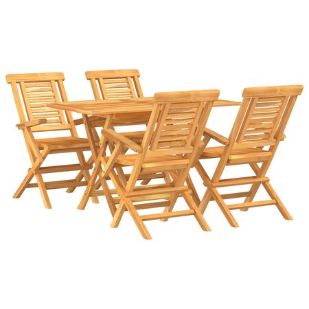 vidaXL Ensemble à dîner de jardin 5 Pièces Bois de teck massif