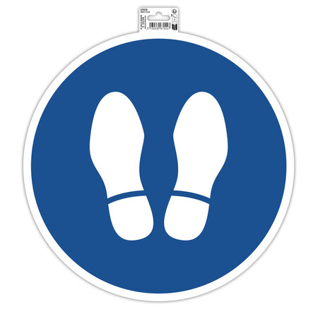 Panneau Pvc Adhésif Antidérapant Obligation Arrêt 35 Cm - Bleu - Exacompta