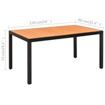 vidaXL Ensemble de salle à manger de jardin 7 Pièces Noir et marron