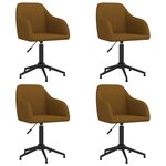 vidaXL Chaises pivotantes à manger lot de 4 marron velours