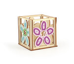 Photophore Fleur Bois 70X70X70mm