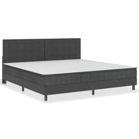 vidaXL Sommier tapissier Gris foncé Tissu 200x200 cm
