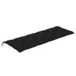 vidaXL Banc de jardin avec coussin noir 150 cm Bois de teck massif