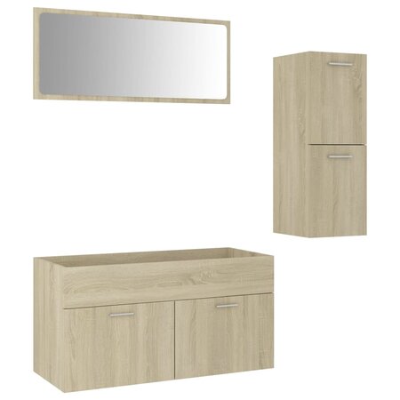 vidaXL Ensemble de meubles de salle de bain Chêne sonoma Aggloméré