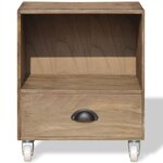vidaXL Table de chevet Bois massif marron